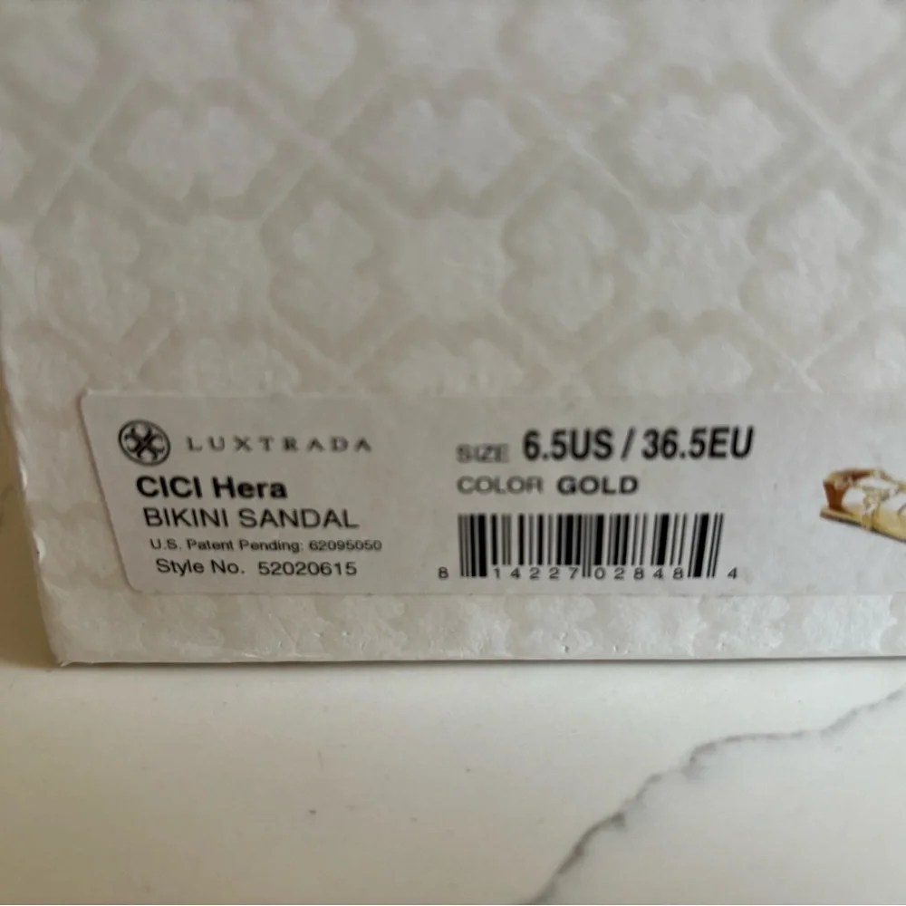 NWT Luxtrada 18K Gold plated metallic leather Women's Sandals refined elegance - Picture 16 of 16
